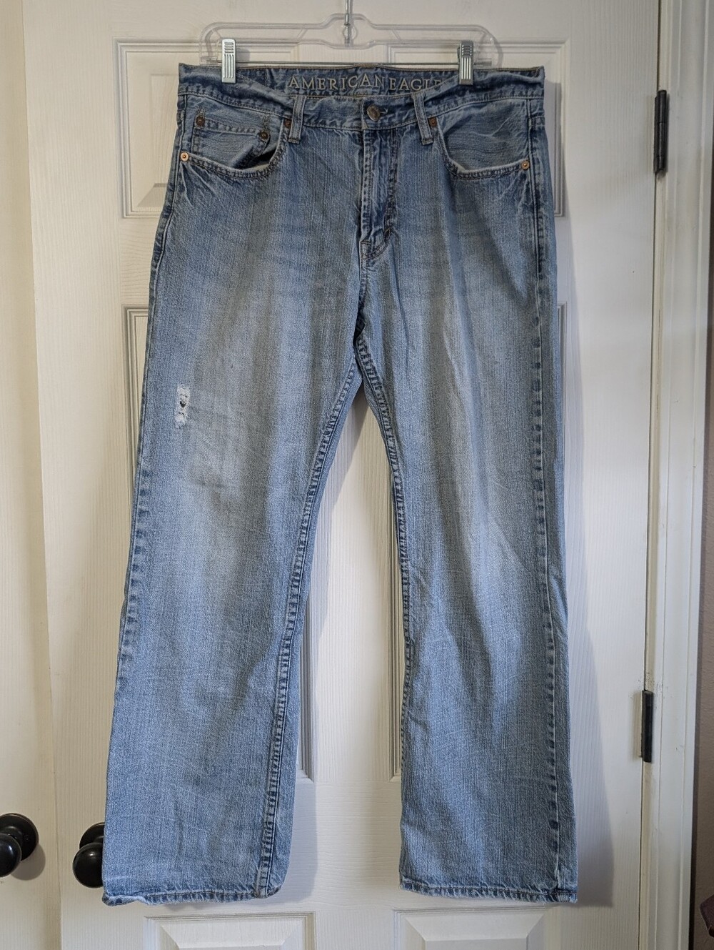 Y2K American Eagle Outfitters Light Wash Low Rise Boot Cut Jeans 34x30